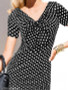 Tie Collar Polka Dot Bodycon Dress