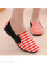 Striped Flat Round Toe Basic Flat & Loafers