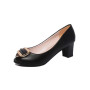 Plain Chunky High Heeled Peep Toe Date Office Peep-Toe Heels