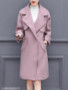 Notch Lapel Single Button Plain Cuffed Sleeve Coat