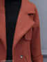 Notch Lapel Single Button Plain Cuffed Sleeve Coat