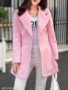 Notch Lapel Single Button Plain Coat