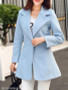 Notch Lapel Single Button Plain Coat