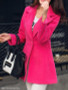 Notch Lapel Single Button Plain Coat