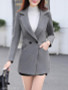 Notch Lapel Single Button Belt Loops Plain Coat