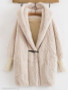 Hooded Single Button Plain Coat