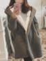 Hooded Pocket Faux Fur Coat