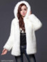 Hooded Faux Fur Solid Pocket Coat