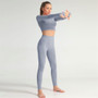 New Quality Sportswear Fitness Sexy Crop Top and Leggings Gym Tracksuit Woman Two pieces Set Workout Seamless Clothes Hot Pants