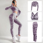 3pcs Women's Suit Camouflage Yoga Set Seamless Crop Top+Leggings Gym Set Fitness Workout Clothes for Women Ropa Deportiva Mujer