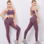 Seamless Yoga Set Women Dry Fit Two 2 Piece Tight Crop top Bra Vest Legging Sportsuit Workout Outfit Fitness Gym Sets Clothes