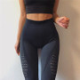 Women  Seamless Yoga Pants Shark Stitching Gym Tights Lulu Leggings Fitness Hollow out Running Workout Pants Sportswear  YP009