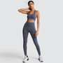 Seamless Gym Set Nylon Woman Sportswear 2 Piece Exercise Leggings Padded Sports Bras Women Fitness Wear Yoga Sets Sports Suits L