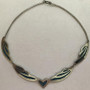 Handmade Mexico Alpaca Silver & Turquoise Choker 18" Necklace