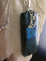 Mystical Handmade Labradorite Gemstone 2.5'' Silver Necklace