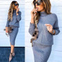 Knitted Turtleneck Two Piece Sweater Set