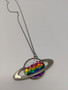 Handmade Rainbow Holo Planet Necklace