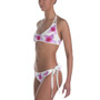 Bikini - Italian Style - Peach Flower. Size: XS-S-M-L-XL-2XL-3XL