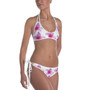 Bikini - Italian Style - Peach Flower. Size: XS-S-M-L-XL-2XL-3XL