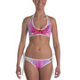 Bikini - Italian Style - Peach Flower. Size: XS-S-M-L-XL-2XL-3XL