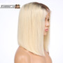 Nola (Silky Straight Blonde W/ Roots Color 4/613 100% Remy Human Hair 13x4 LF Wig 8"-14")
