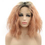 Holly (14" Water Wave Pink Bob Synthetic Heat Safe Lace Front Wig)