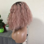 Holly (14" Water Wave Pink Bob Synthetic Heat Safe Lace Front Wig)