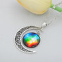 Rainbow Galaxy Moon - Gay Necklace