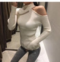 Sexy off shoulder knitted sweater