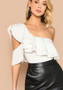 One Shoulder Ruffle Blouse