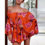 Off Shoulder Feminine Playsuit