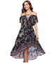 Off Shoulder Bohemian Mid-Calf Dress