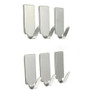 6Pc/Lot Stainless Steel Family Robe Hanging Hooks Hats Bag Key Adhesive Wall Hanger for Bathroom Kitchen