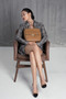 Fashion Elegant Modern Design Clasp Closure Plain Backpack Camel Brown/Black