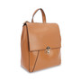 Fashion Elegant Modern Design Clasp Closure Plain Backpack Camel Brown/Black