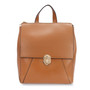 Fashion Elegant Modern Design Clasp Closure Plain Backpack Camel Brown/Black