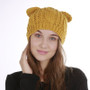 Warm Autumn Winter Twist Cat Ear Wool Beret Hat Knit Hat