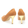 Peep Toe Gold Metal Heel Detail High Heels