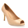 Peep Toe Gold Metal Heel Detail High Heels