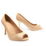 Peep Toe Gold Metal Heel Detail High Heels