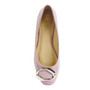 Ballerina Flats Glossy Patent Leather Buckle Silver Details Purple.