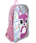 Girls Backpack 16 inch Fox Plush Face Holographic Pink