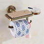 Antique Bathroom Paper Phone Holder W/ Ashtray Shelf Bathroom Mobile Phones Towel Rack Toilet Paper Holder Tissue Boxes