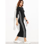 Striped Side Seam Fitted Dress