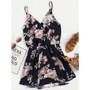 Floral Print Random Surplice Cami Dress