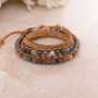 Bohemian Earth Triple Leather Wrap Handmade Bracelet