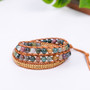 Bohemian Earth Triple Leather Wrap Handmade Bracelet