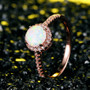 Halo Fire Opal Ring