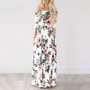 Women's Long Floral Print Boho Maxi Beach Dress