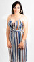 VERTICAL STRIPED TIE FRONT DRESS